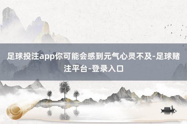 足球投注app你可能会感到元气心灵不及-足球赌注平台-登录入口