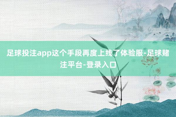 足球投注app这个手段再度上线了体验服-足球赌注平台-登录入口