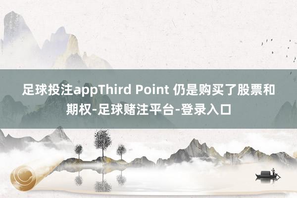 足球投注appThird Point 仍是购买了股票和期权-足球赌注平台-登录入口