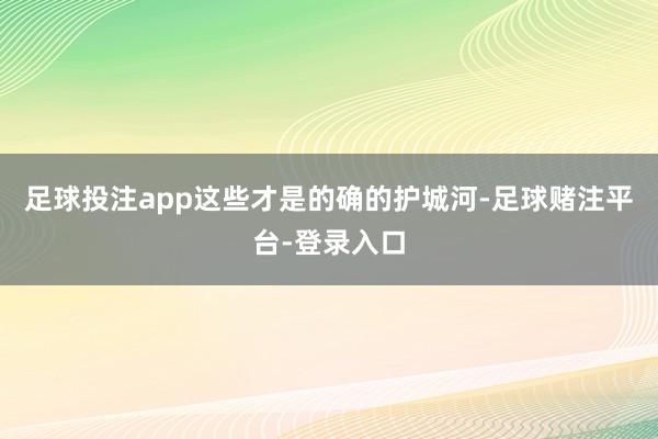 足球投注app这些才是的确的护城河-足球赌注平台-登录入口