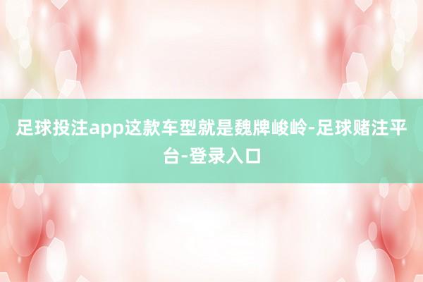 足球投注app这款车型就是魏牌峻岭-足球赌注平台-登录入口