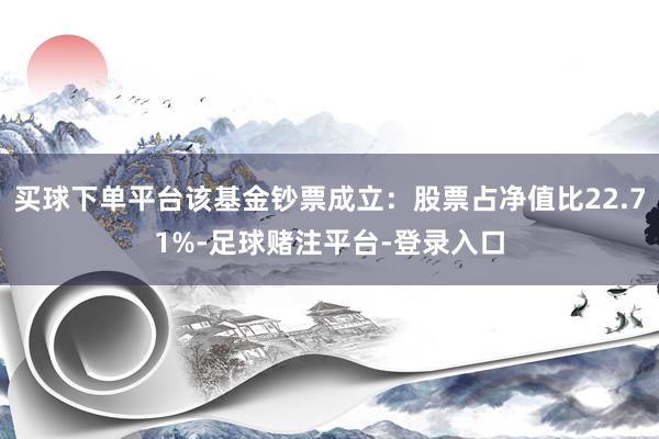 买球下单平台该基金钞票成立：股票占净值比22.71%-足球赌注平台-登录入口