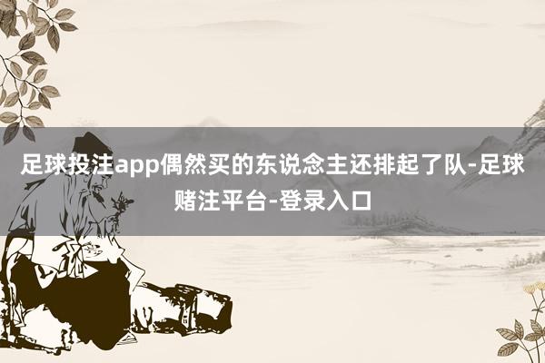 足球投注app偶然买的东说念主还排起了队-足球赌注平台-登录入口