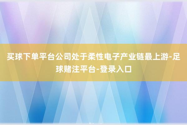 买球下单平台公司处于柔性电子产业链最上游-足球赌注平台-登录入口