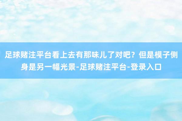 足球赌注平台看上去有那味儿了对吧？但是模子侧身是另一幅光景-足球赌注平台-登录入口