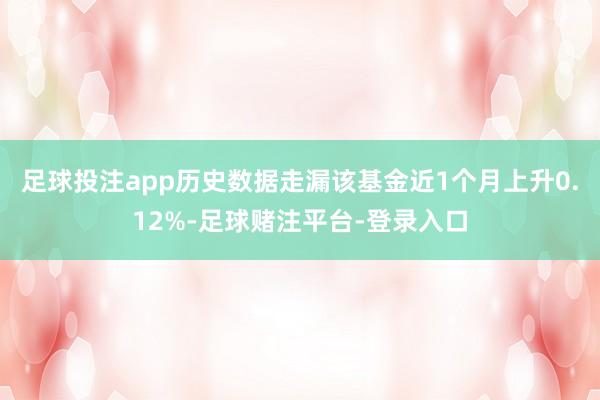 足球投注app历史数据走漏该基金近1个月上升0.12%-足球赌注平台-登录入口