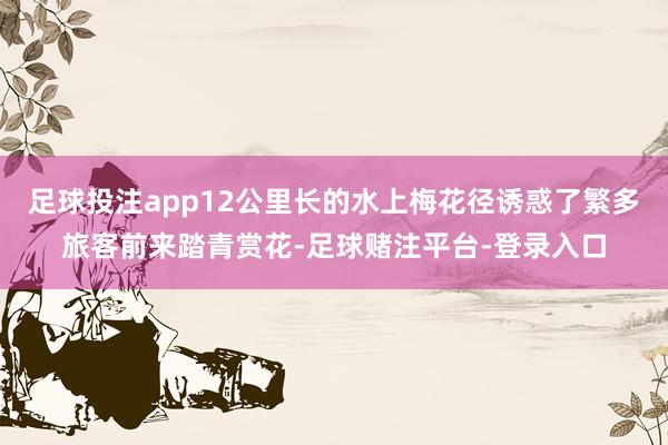 足球投注app12公里长的水上梅花径诱惑了繁多旅客前来踏青赏花-足球赌注平台-登录入口